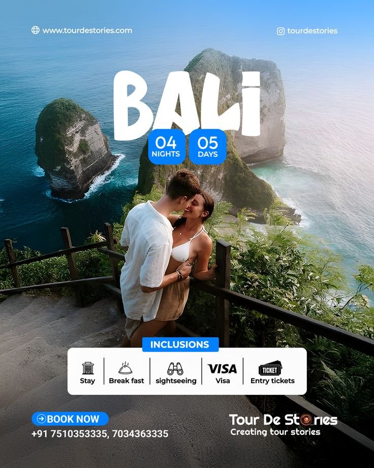 Flyer de promoción turística a Bali